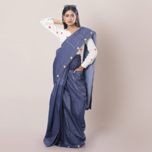 Denim Heart Saree Blouse Combo