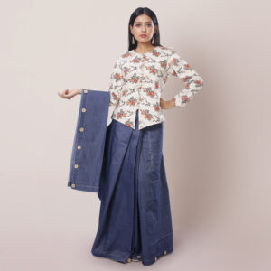 The Floral Noir Structured Blouse